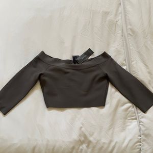 NWT BCBGMaxAzria Anja Crop Dark Fatigue Size S